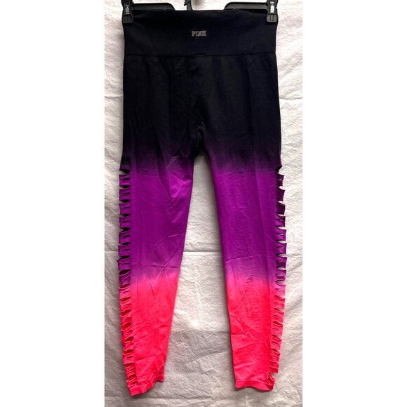 Pink Womens Ombré Leggings Large Black/Purple/Pink Large (14) - Picture 2 of 3